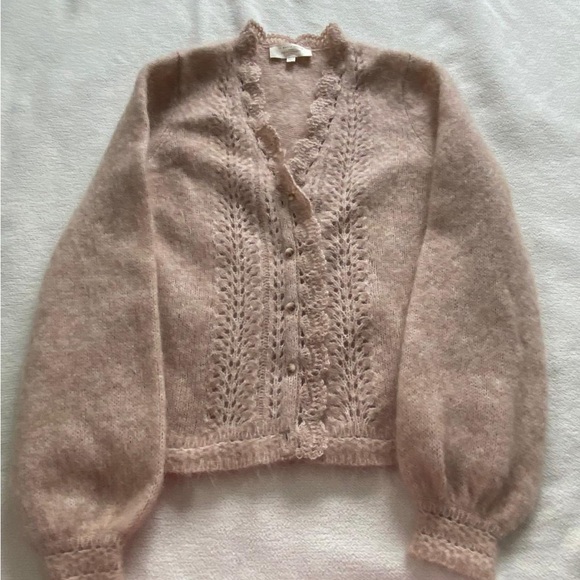 Sezane Sweaters - Sezane Soft Pink Cardigan Sweater